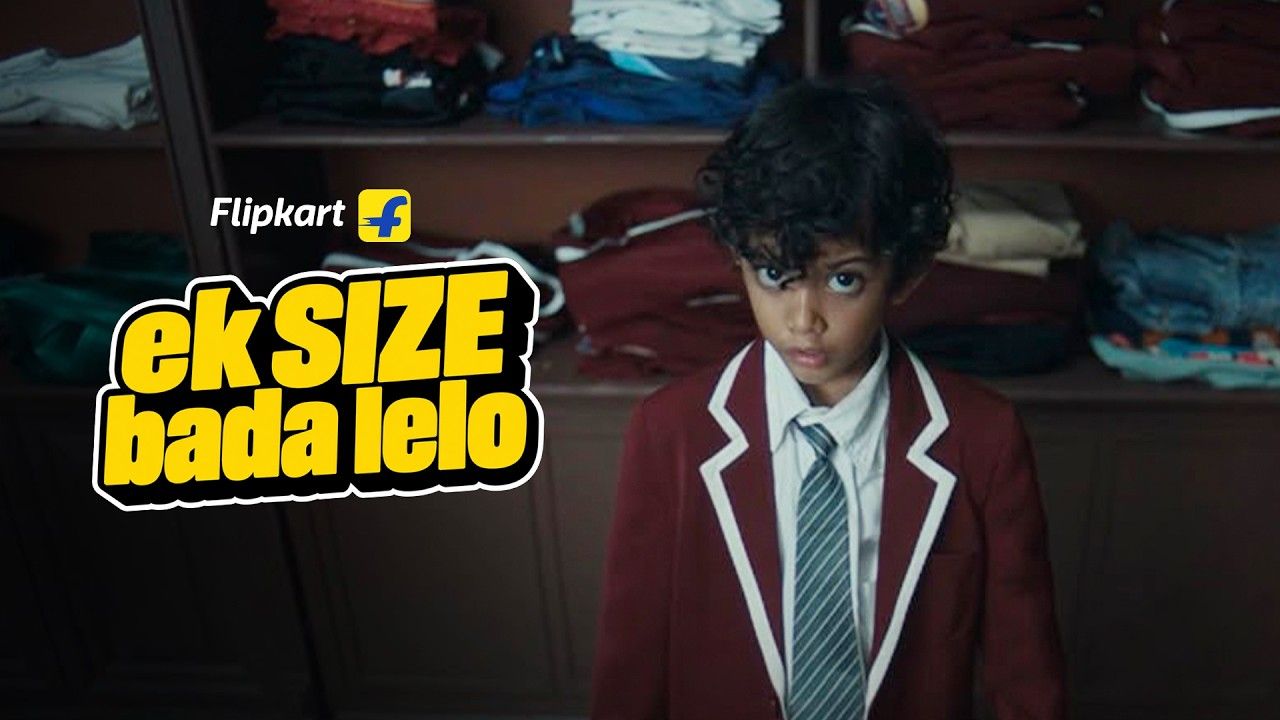A boy in an oversized school blazer beside the title "Ek Size Bada Le Lo", Flipkart Big Billion Days 2026